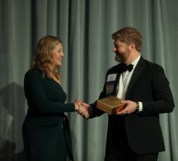 Alex Cuff receives Emerson G. Spies Award from YLD Chair R. Patrick Bolling