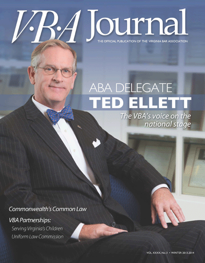 VBA Journal Winter 2013-14 Cover features 'Ted' Ellett